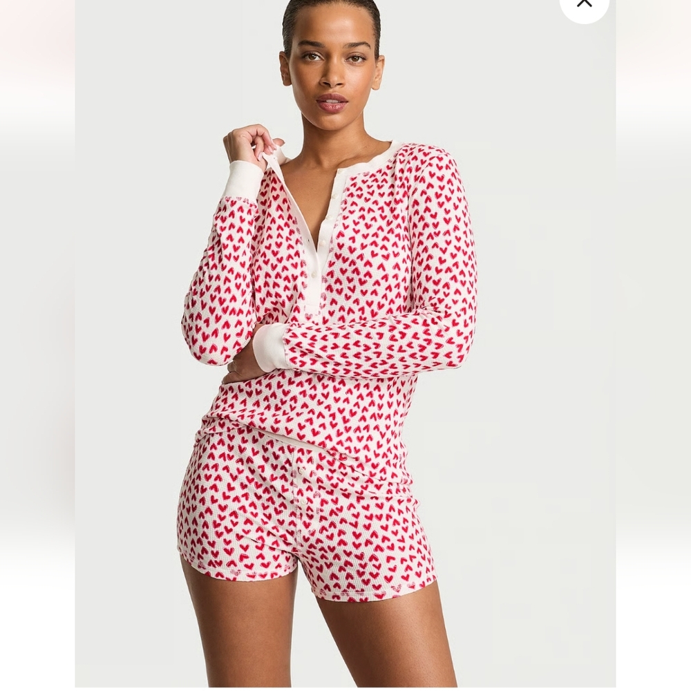 New Victoria's Secret Soft Thermal Henley Short Pajama Set